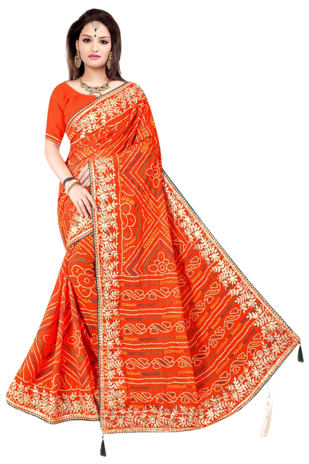 Rajasthani Chunri Saree With Gotta Work in Berlin