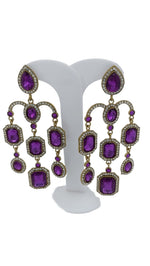 Designer Kundan Stone Studded Jhumka Golden Earrings in Essen