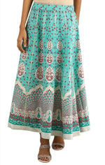 Teal Printed Skirt in Germany