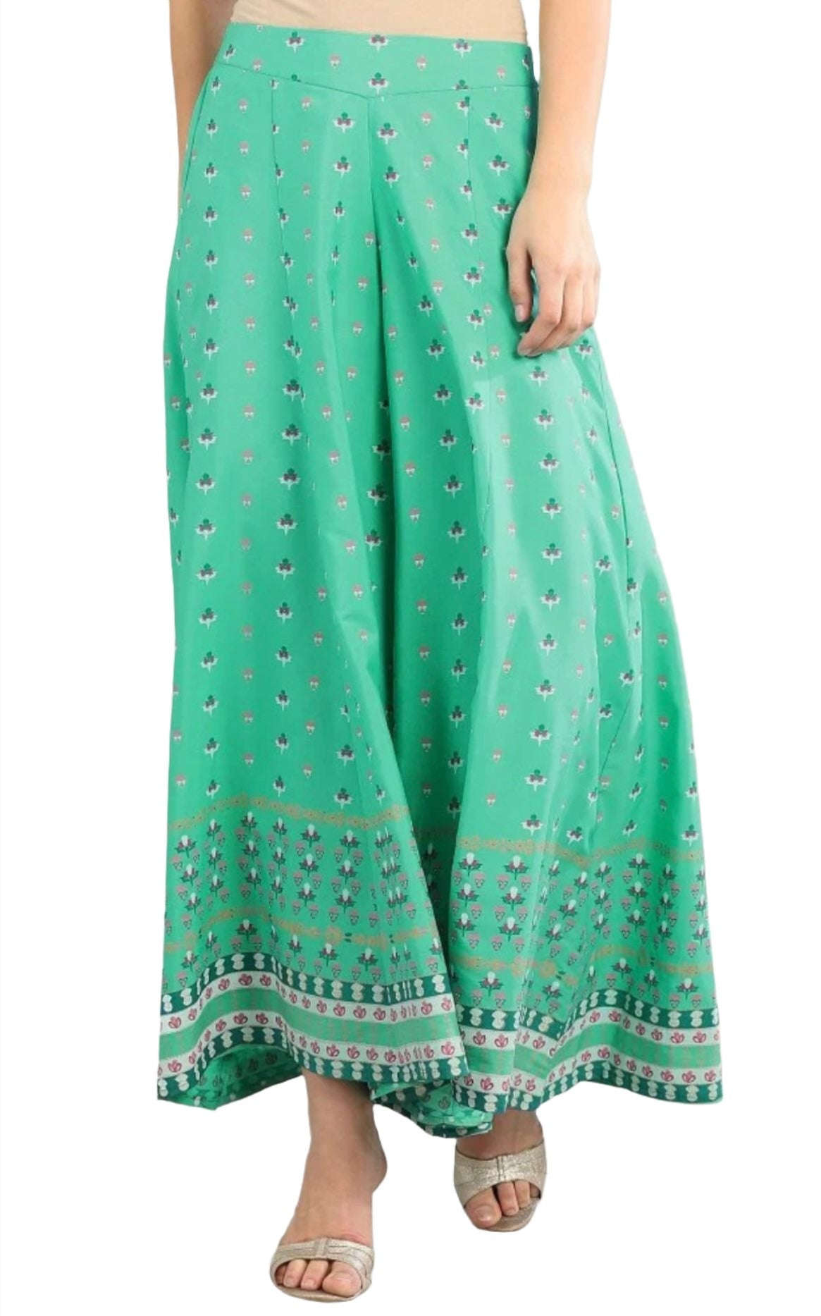 Green Printed Palazzos in Berlin Namma Markt