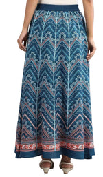 Blue Flared Printed Skirts in Germany