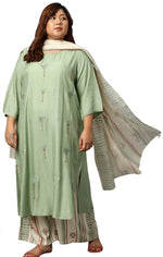 Embroidered kurta With Printed Pants And Dupatta in Paris