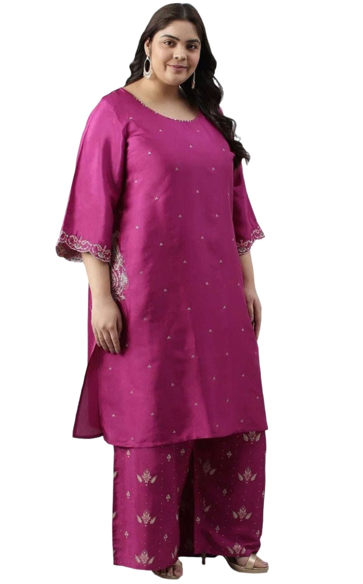 Pink Embroidered kurta With Parallel Pants And Dupatta in Germany Namma Markt