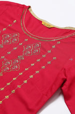 Maroon Embroidered kurta-Palazzo-Gold Dupatta Set in Germany
