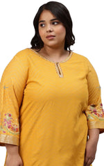 Yellow Embroidered kurta With Culottes And Pink Dupatta in Germany