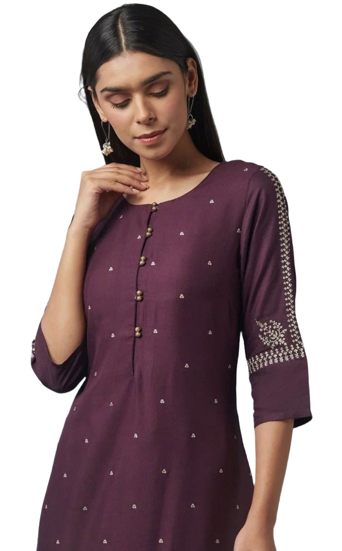 Purple kurta with Embroidery kurti in Munich