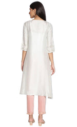 White Printed kurta with Embroidery in Paris