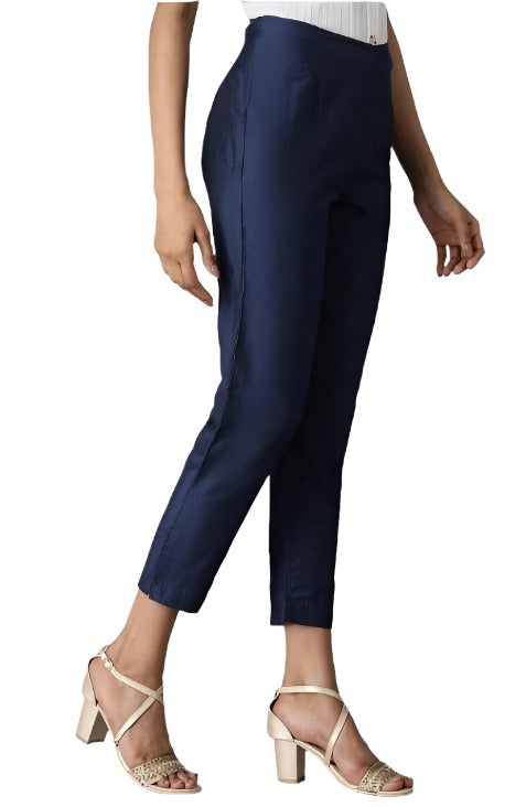 Blue Solid Trouser in Munich