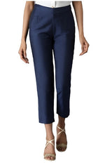 Blue Solid Trouser in Munich