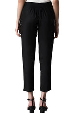 Black Solid Trouser in Paris