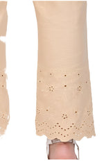 BEIGE COTTON FLAX PANTS IN ESSEN