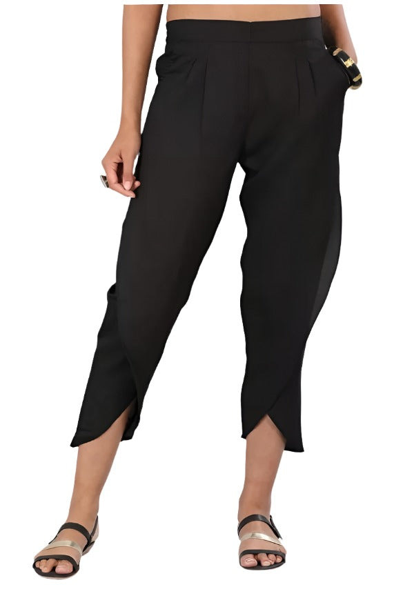 Women Regular Fit Black Polycotton Trousers in Berlin