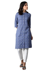 Dark Blue Printed kurta in Essen
