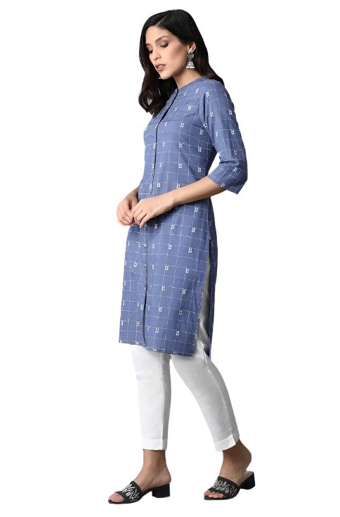 Dark Blue Printed kurta in Essen