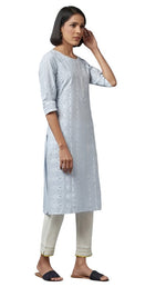 Blue Printed kurta with Sequins in Munich