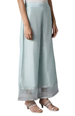 Sky Blue Shantung Parallel Pants in Paris