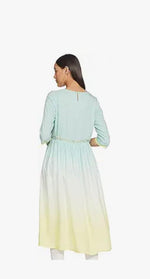 W for Woman Women's Viscose Fit and Flare Below The Knee Dress in Berlin