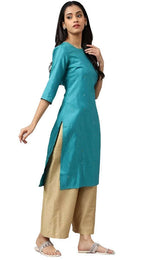 Teal Straight kurta With Sequin Highlight in Germany Namma Markt