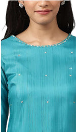 Teal Straight kurta With Sequin Highlight in Germany Namma Markt