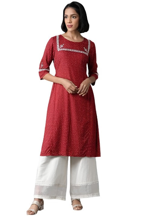 Brick Red Gathered kurta in Germany