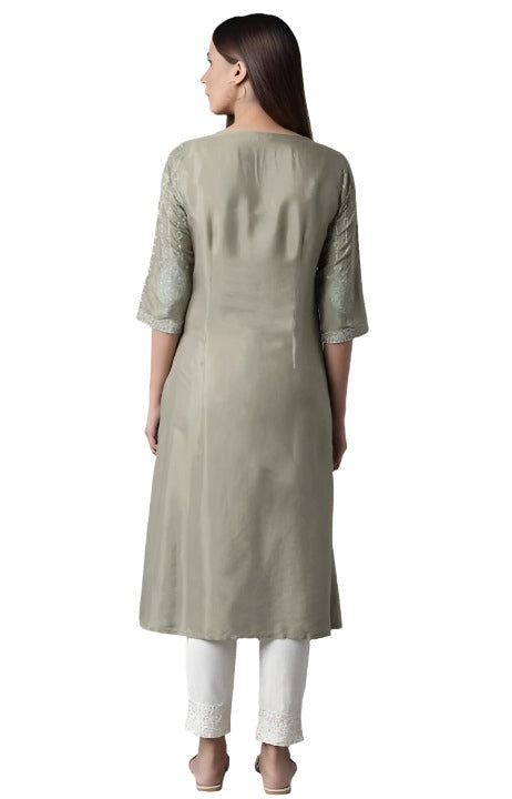Green Paisley Print kurta In Paris
