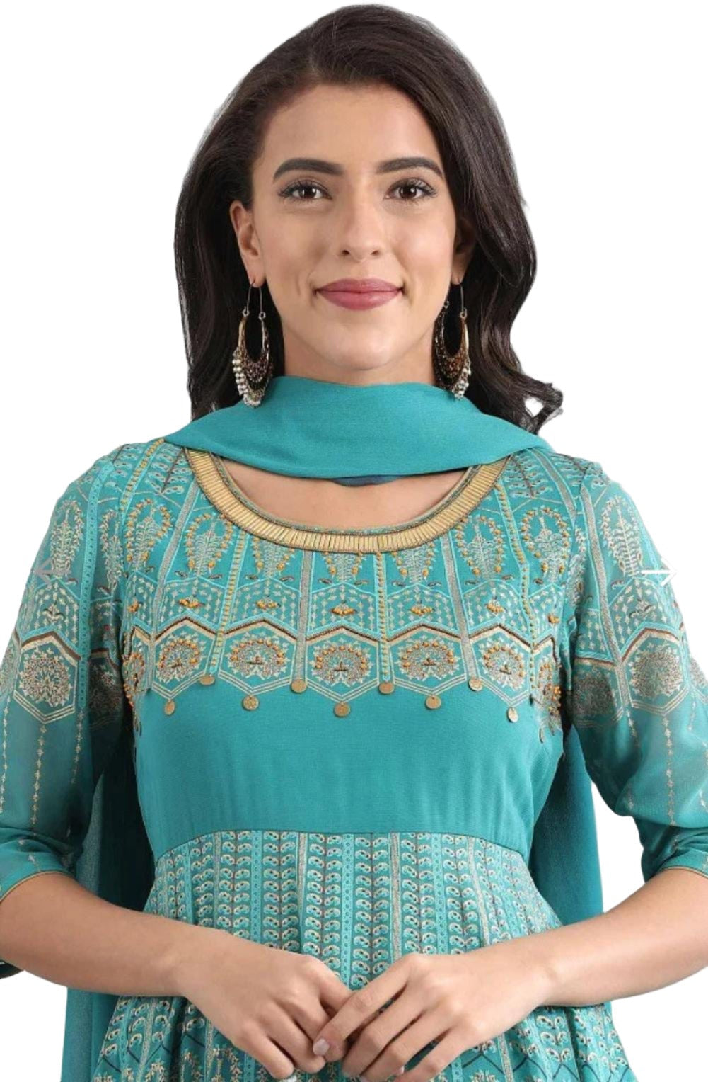 Teal Round Neck kurta Set in Paris