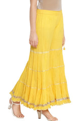 YELLOW COTTON SHARARA PANTS in Paris