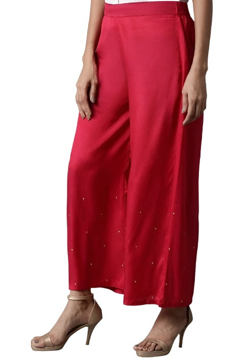 Dark Pink Parallel Pants in Essen