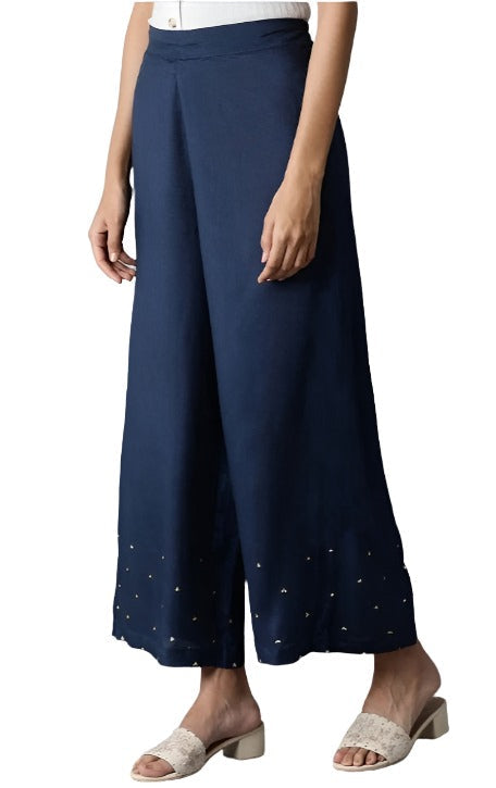 Navy Blue Sequin Parallel Pants in Germany
