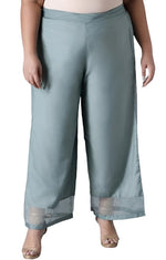 Sea Green Solid Parallel Pants in Essen