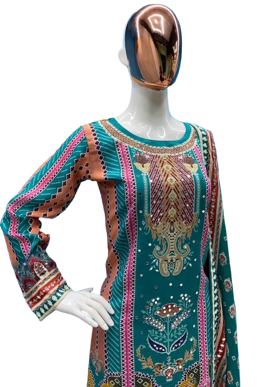 Silk Embroidery work Pakistani Suit in Munich