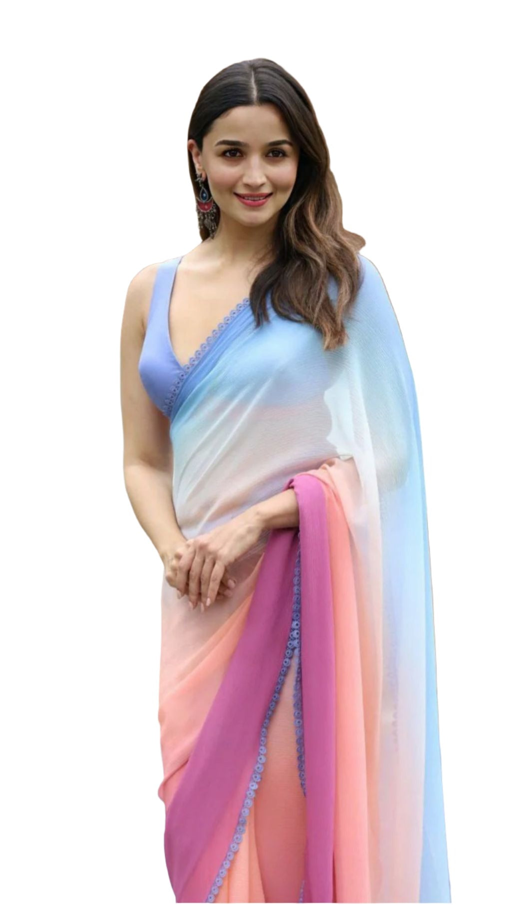 ALIA BHATT BLUE SAREE IN GERMANY