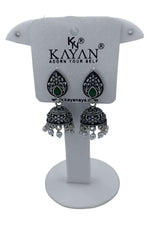 German Silver Plated Beaded Oxidized Earrings in Germany