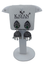 German Silver Plated Beaded Oxidized Earrings in Germany