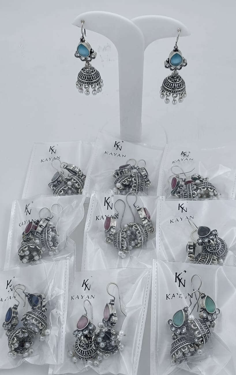 Silver Plated Stone Earrings Brass Jhumki Earring in Berlin Namma Markt