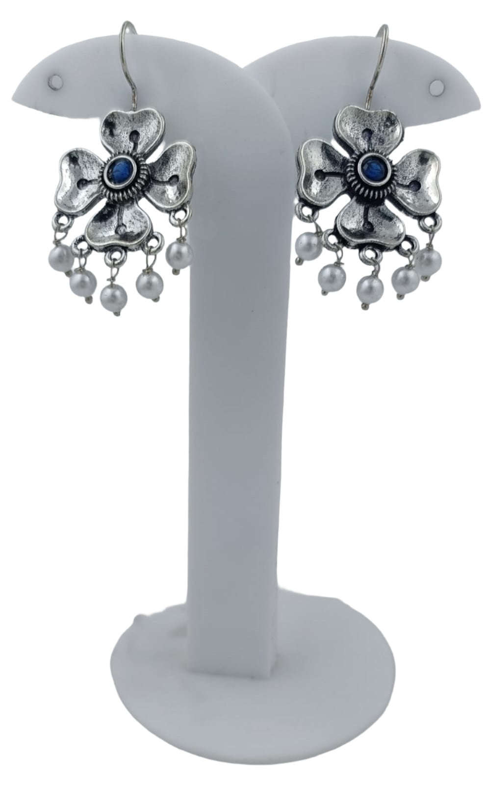 OXIDISED PETALS BEADS DROP EARRING in Berlin Namma Markt