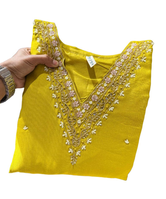 Dola Silk Handwork Kurti dupatta Bottom Set in Munich