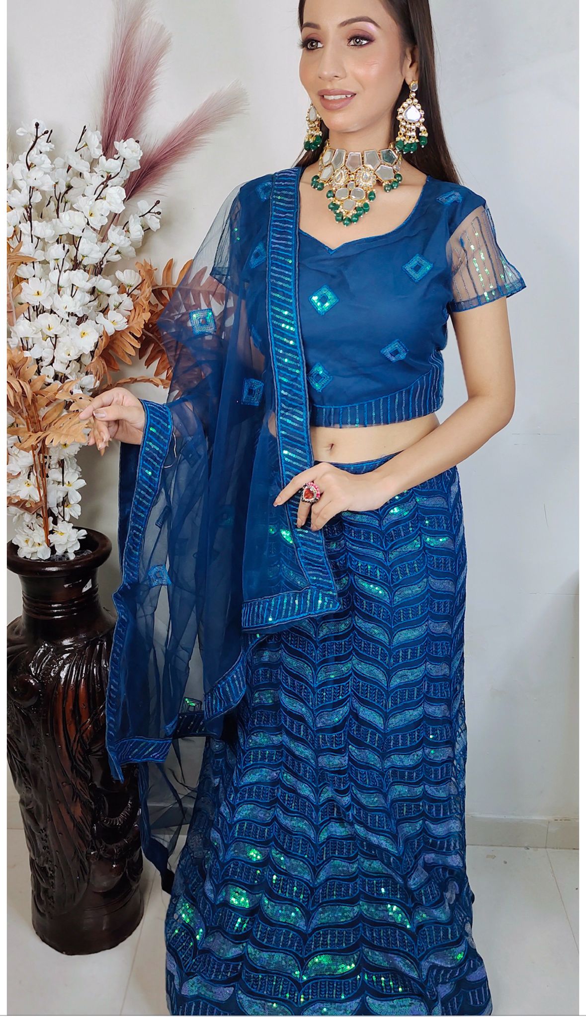 Partywear complete stitched Lehenga Choli set in Germany