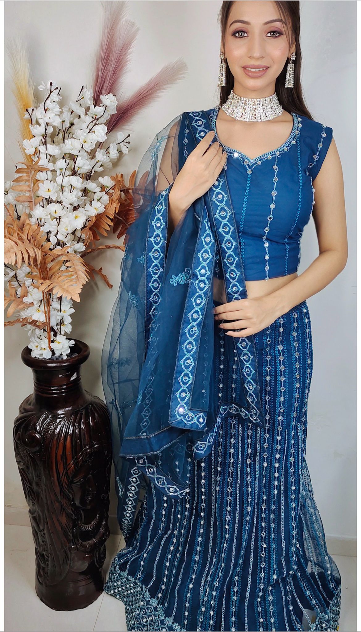 Partywear complete stitched Lehenga Choli set in Germany