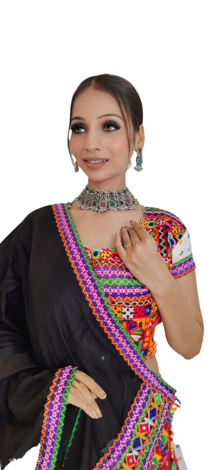Multicolor Gujrati Navratre Bandhani Lehenga for women in Germany
