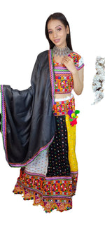 Multicolor Gujrati Navratre Bandhani Lehenga for women in Germany