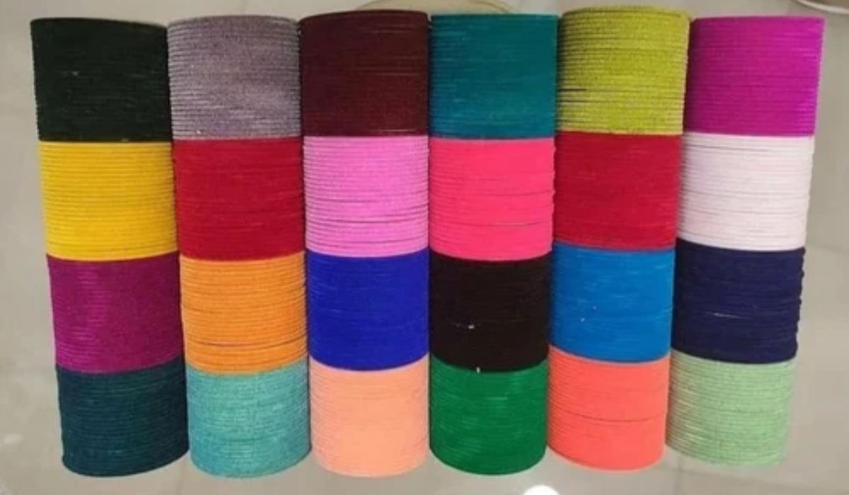 Glossy Beauty Alloy Velvet bangles (1 Set Of 12 Bangles) in Germany