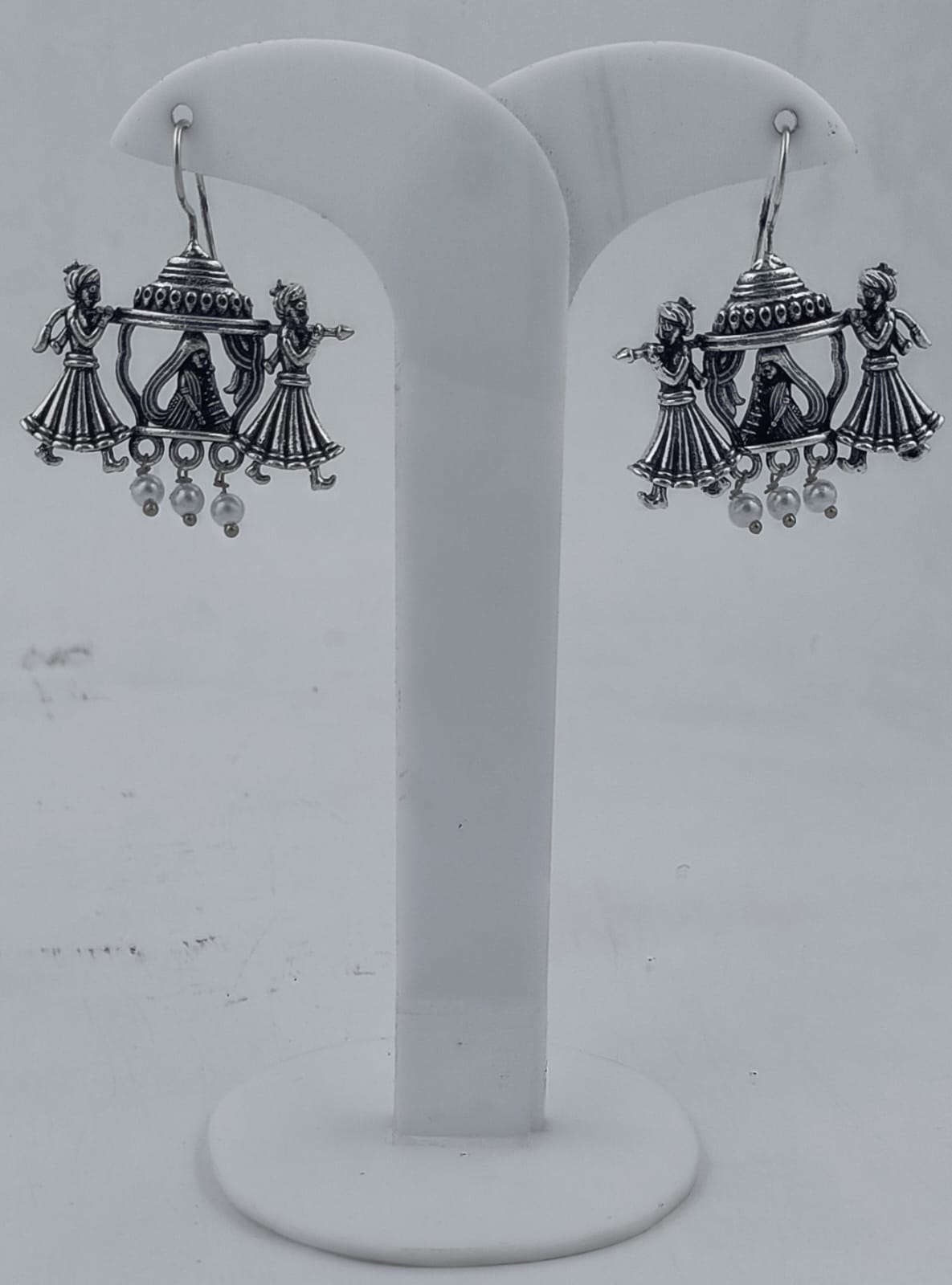 Silver Color Palki Oxidised Earrings in Berlin