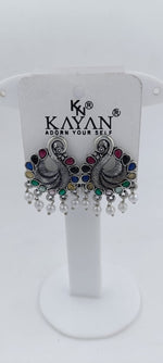 Peacock Oxidiesed Earrings in Berlin