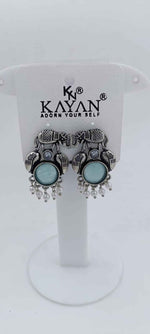 Monalisa Stone Elephant Shape Silver Replica Stud Earring in Germany