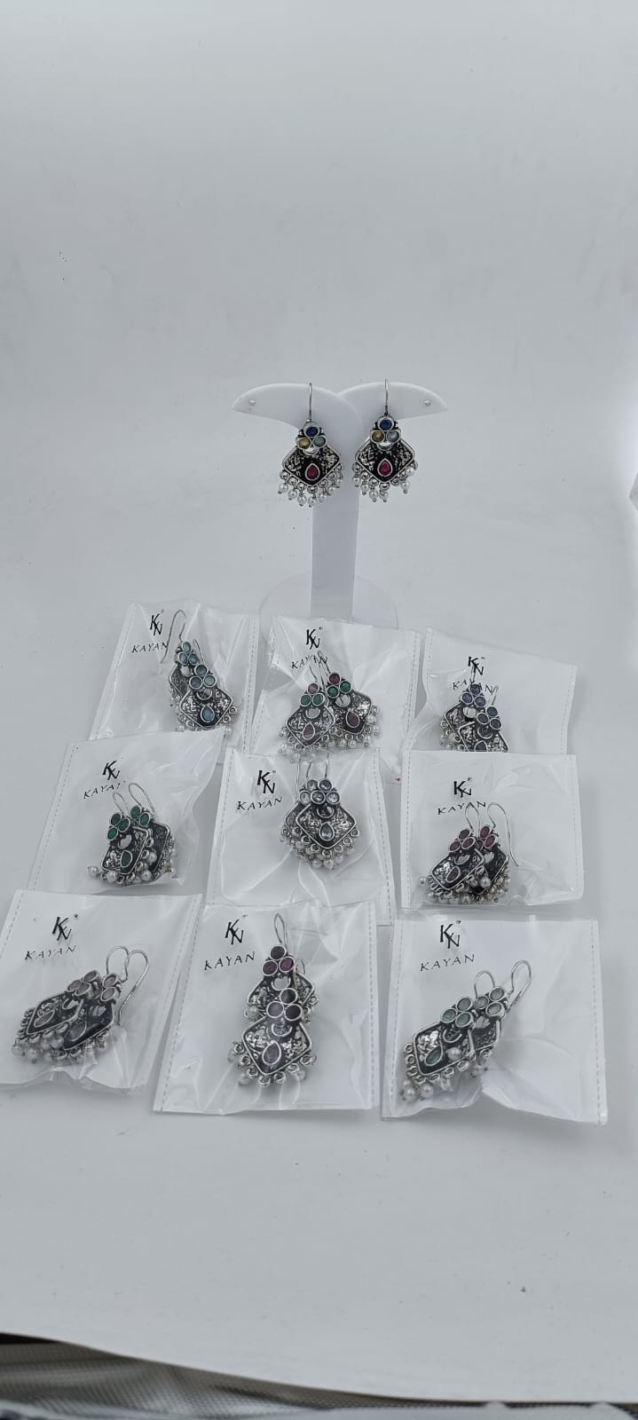 Oxidized Kundan drop Earrings in Berlin