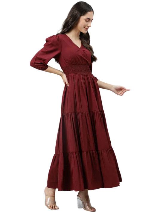 Women A-line Maroon Dress in Germany