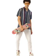 Classic Printed Cuban Collar Casual Resort Shirt in Berlin