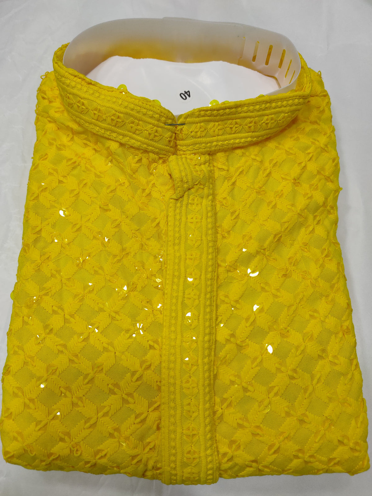 Men's Kurta Churidar with Embroidery Cotton Rayon Yellow in Germany