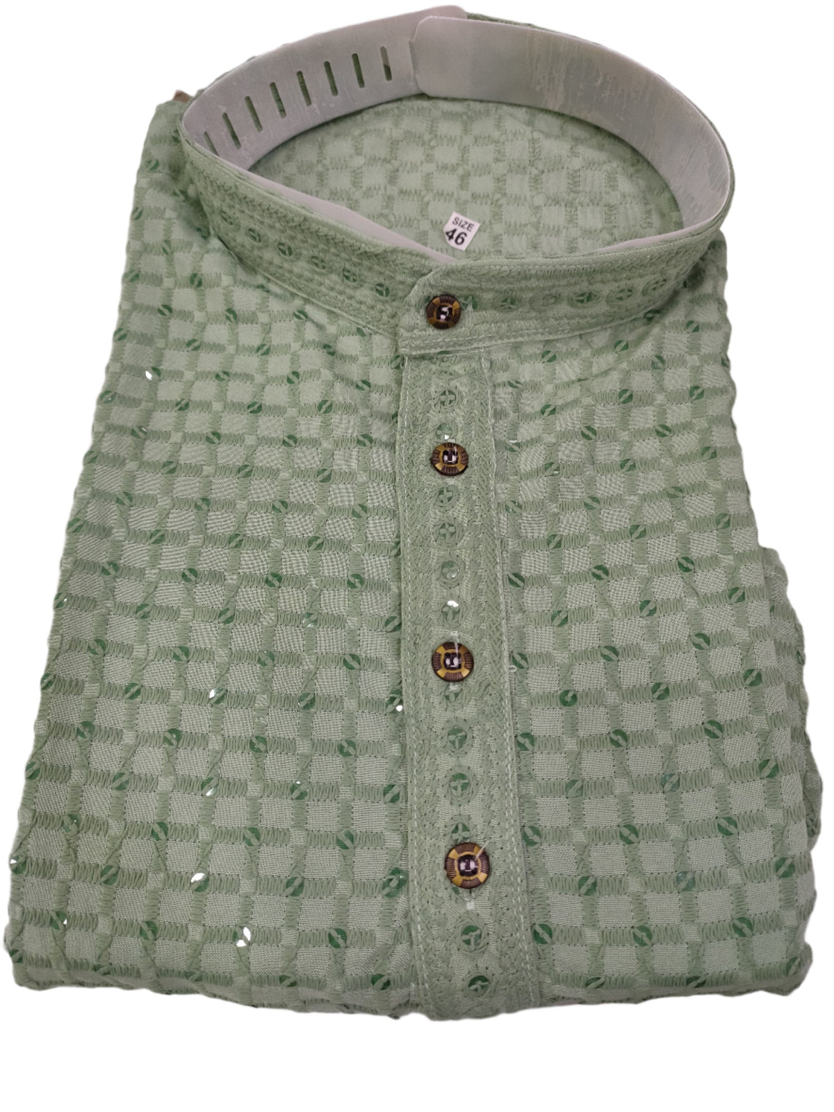 Men's Kurta Churidar with Embroidery Cotton Rayon Light Green in Germany